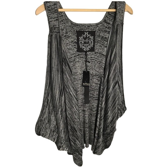 New Buffalo By David Bitton Waterfall Drape Open Sleeveless Cardigan L - Picture 2 of 9